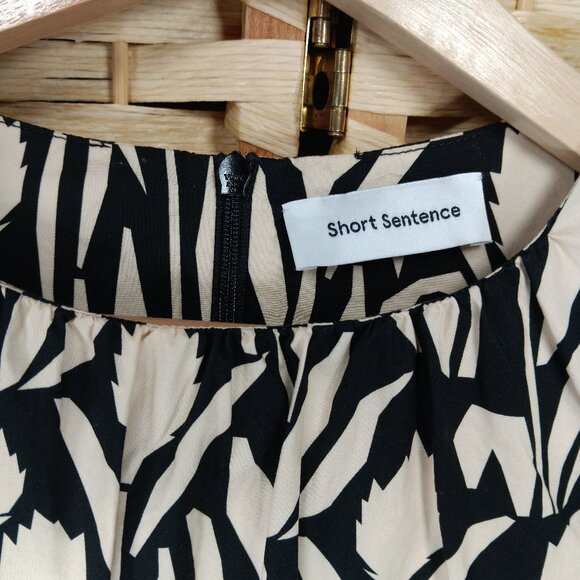 Short Sentence Puffy Sleeve Cutout Relaxed Fit Cotton Mini Dress Pockets Floral - Picture 9 of 11